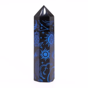 Spisser av Svart Obsidian (ca. 60 - 70g 9cm) - Mystic Story - Midnattsblå