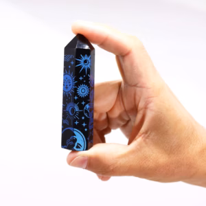 Spisser av Svart Obsidian (ca. 60 - 70g 9cm) - Mystic Story - Midnattsblå