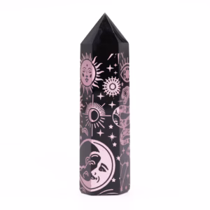 Svart Obsidian Spiss (ca. 60 - 70g 9cm) - Mystic Story - Rose Rosa