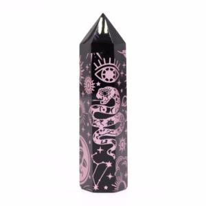 Svart Obsidian Spiss (ca. 60 - 70g 9cm) - Mystic Story - Rose Rosa