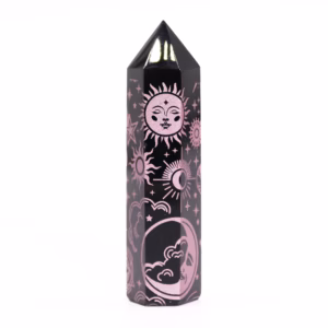 Svart Obsidian Spiss (ca. 60 - 70g 9cm) - Mystic Story - Rose Rosa