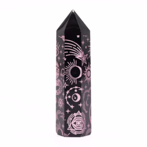 Svart Obsidian Spiss (ca. 60 - 70g 9cm) - Mystic Story - Rose Rosa