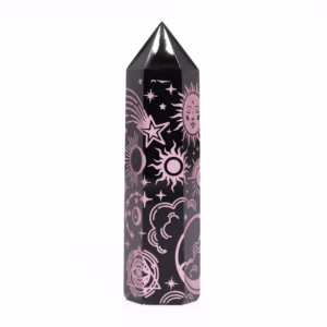 Svart Obsidian Spiss (ca. 60 - 70g 9cm) - Mystic Story - Rose Rosa