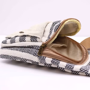 Body Cross Bag Natural Cotton - Black & White