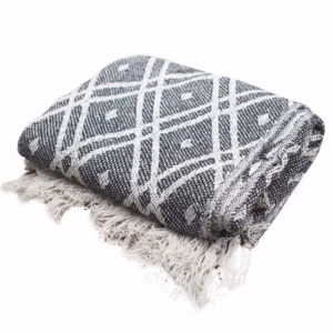 Boho BekvämtÖverkast - Svart & Beige Regentskap - 125x150cm