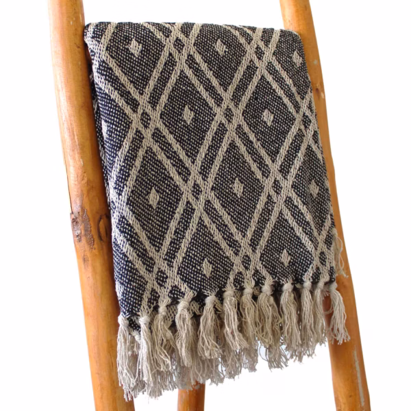 Boho BekvämtÖverkast - Svart & Beige Regentskap - 125x150cm