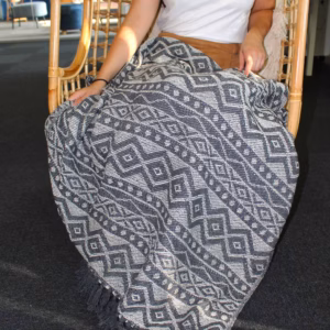 Mantas Boho Comfort - 125x150cm - Gris Geométrico