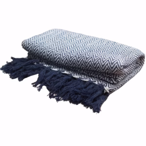 Boho Comfort Plaid - Navy Zigzag