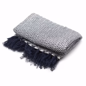 Boho Comfort Plaid - Navy Zigzag