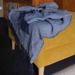 Boho Comfort Plaid - Navy Zigzag