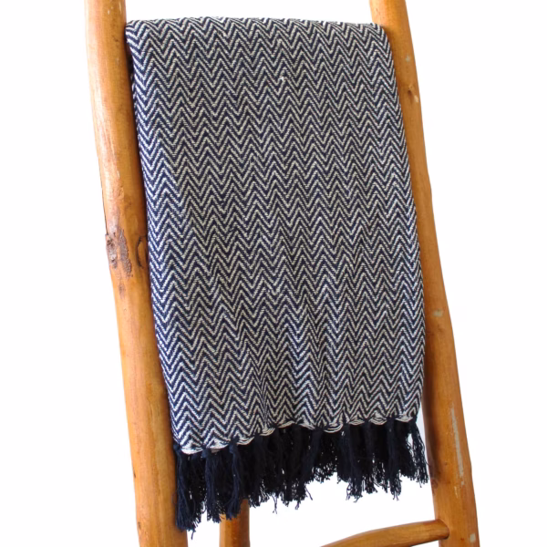 Boho Comfort Plaid - Navy Zigzag