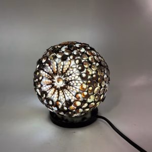 Boho Schelpenlamp - Chocolade Twist Globe - 15cm