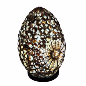 Lampe Coquillage Boho - Ovale Torsadé Chocolat - 20cm