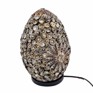 Lampe Coquillage Boho - Ovale Torsadé Chocolat - 20cm