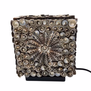 Lampe Coquillage Boho - Carré Torsadé Chocolat - 15cm