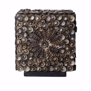 Lampe Coquillage Boho - Carré Torsadé Chocolat - 15cm