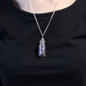 Collar de Piedras Preciosas en Botella - Amatista