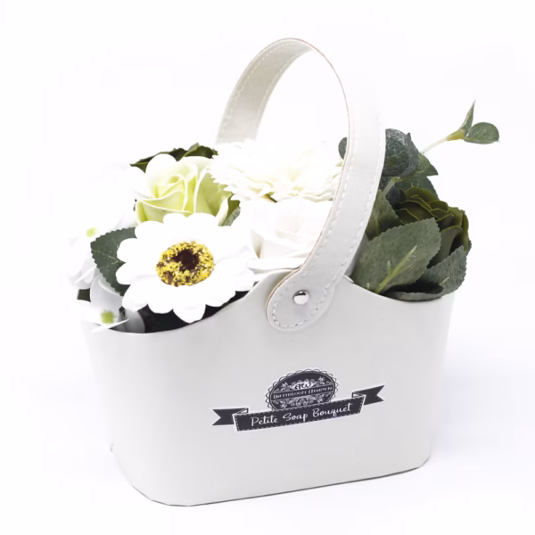 Blumenstrauß in Korb - Pastellgrün - Klein