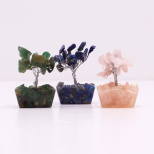 Box of 12 Mini Gemstone Trees on Orgonite Base - Assorted Mix - 15 Stones