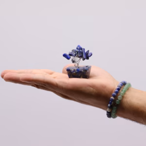 Eske med 12 Mini Gemstone Tree på Orgonittbase - Assortert Blanding (15 Steiner)