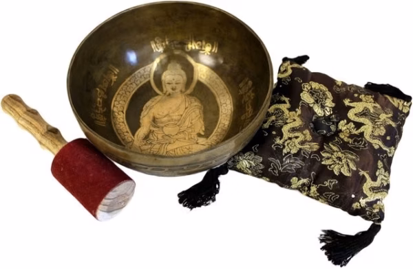 Gylden Buddha i Messing - Særligt S'bowl Sæt