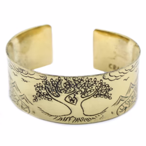 Brass Tibetan Mantra Bracelet - Tree of Life
