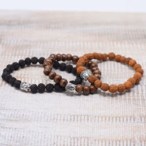 Brune Perler og Buddah Armbånd