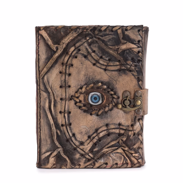 Brun Bog - Det Onde Øje-Dekor - 160 Sider med Rå Kant - 17x12,5cm