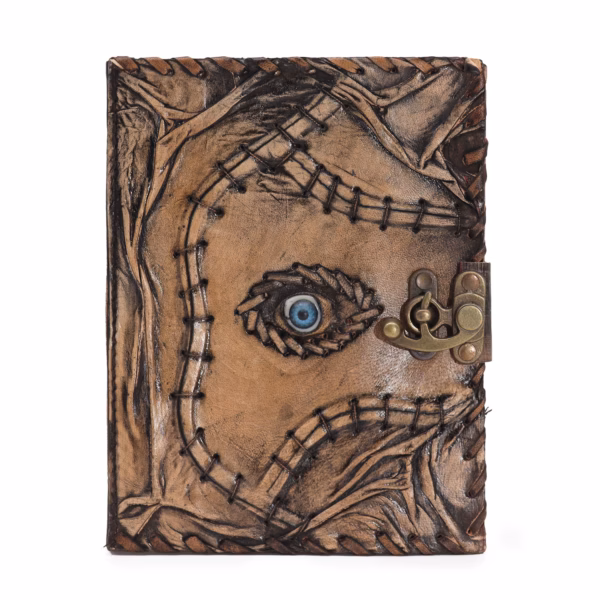 Brun Bog - Det Onde Øje-Dekor - 160 Sider med Rå Kant - 20x15cm