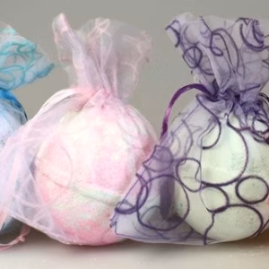 Bubble Organza Zakjes - Babyblauw