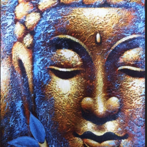 Buddhatavla - Guld Ansikte & Lotusblomma
