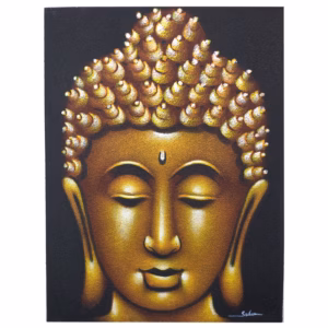 Buddhatavla - Guld med Sand-detalj