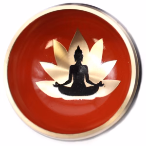 Klangskålsset Svart & Orange - Buddha 10.7cm