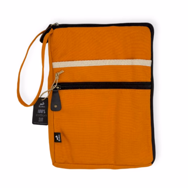 Laptop - Etui i Lærred - Orange - Stor