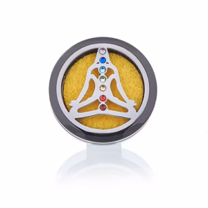 Bilparfym / Luftfriskere - Pewter Yoga Chakra - 30mm