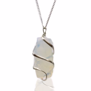 Collier de Pierres Fines Enveloppées en Cascade - Opalite Brute