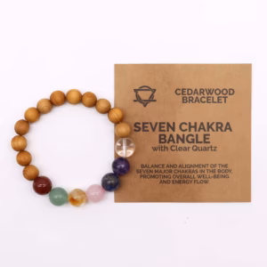 Sju Chakra Armband av Cederträ