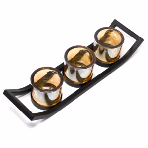 Centerpiece Lysestage til Fyrfadslys i Jern - 3 Cup Ledge