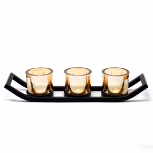 Centerpiece Lysestage til Fyrfadslys i Jern - 3 Cup Ledge
