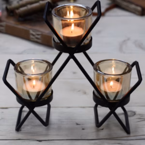 Votive Ijzeren Kandelaar - 3 Kaarsen