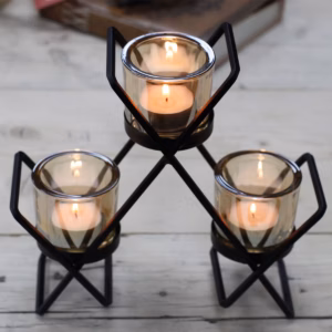 Votive Ijzeren Kandelaar - 3 Kaarsen