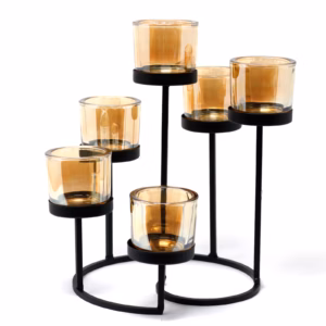 Votive Ijzeren Kandelaar - 6 Kaarsen