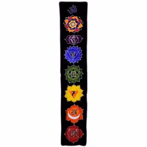 Batikwandtücher aus Bali Chakra - Banner - Schwarz - 183x35cm