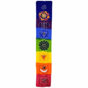 Batikwandtücher aus Bali Chakra - Banner - Regenbogenfarben - 183x35cm