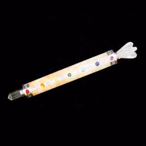 Chakra Staaf met Engel - Gouden Kristal
