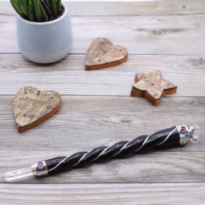 Chakra Staaf met Engel - Gouden Kristal