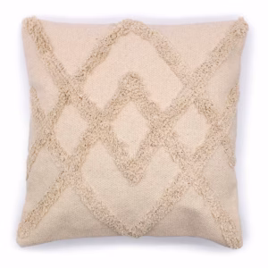 Klassisk Putevaretrekk - Krem Lux Criss - Cross - 45x45cm