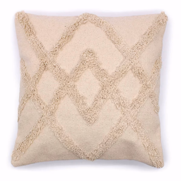 Klassisk Putevaretrekk - Krem Lux Criss - Cross - 45x45cm