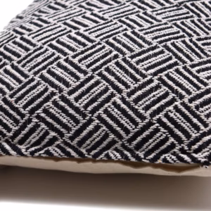 Housse de Coussin Classique - Croisillons Noir - 40x40cm