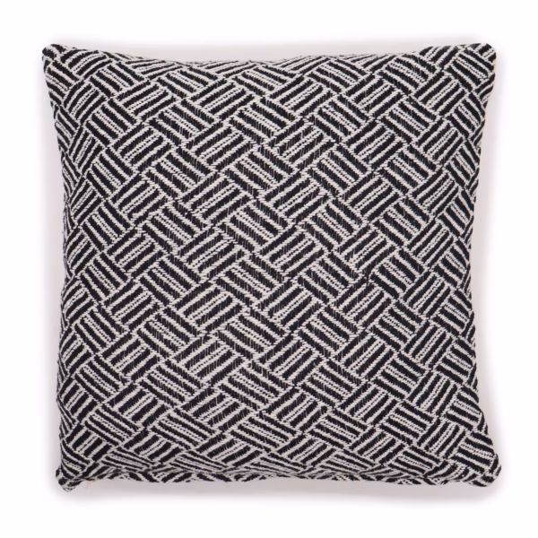 Housse de Coussin Classique - Croisillons Noir - 40x40cm